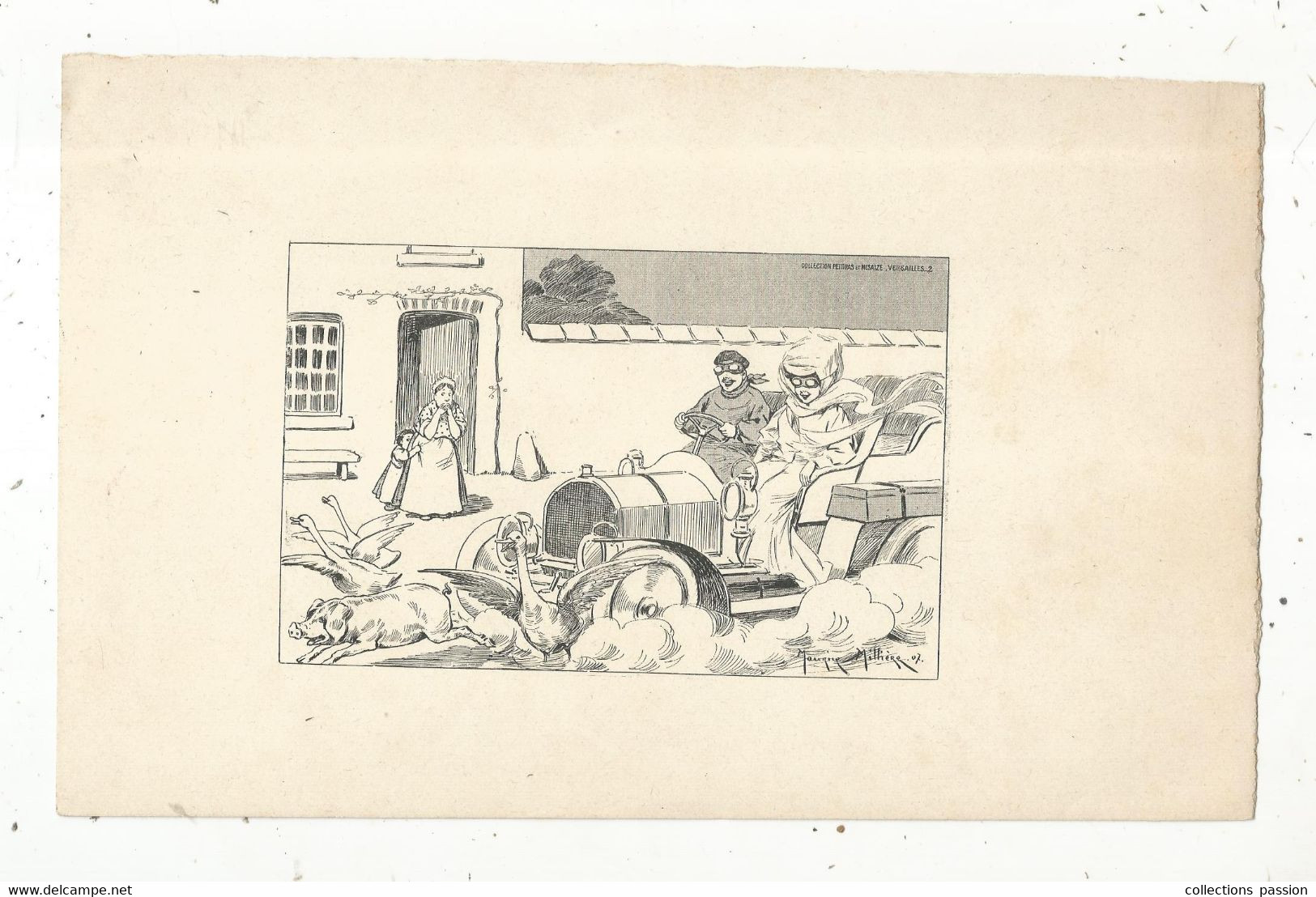 DESSIN , Anti-automobile , Milliere Maurice ,1907, Collection Petitpas Et Mesaize , Versailles , Frais Fr 2.25 E - Tekeningen