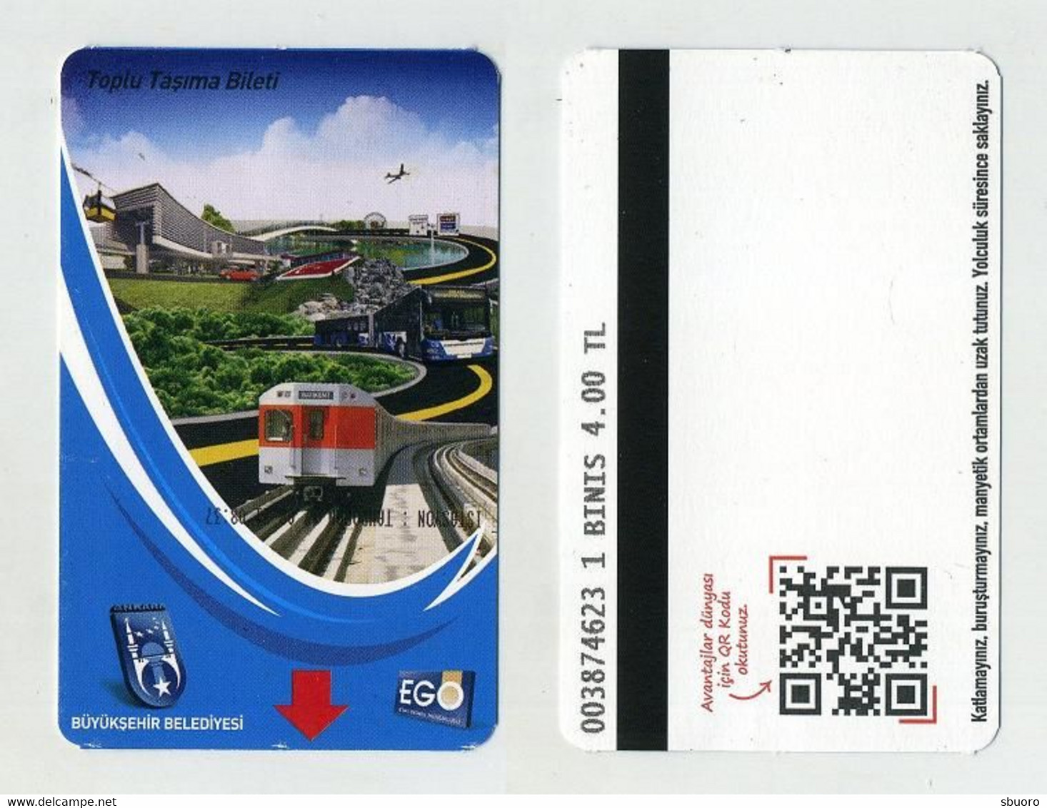 Ticket De Métro Et/ou Tramway. Ankara 2021. Turquie Turkey Türkiye Türkei - Wereld