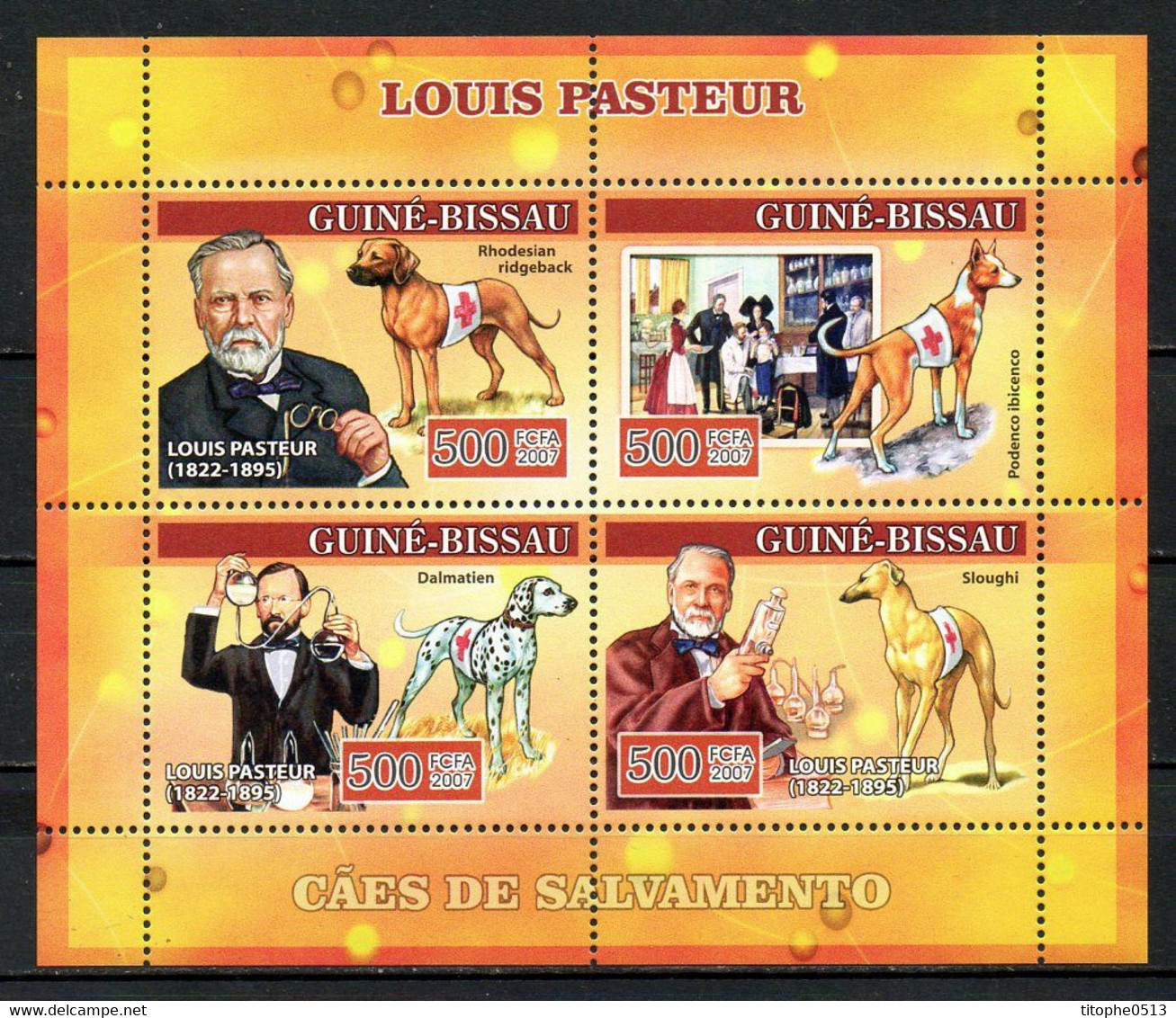 GUINEE-BISSAU. N°2310-3 De 2007. Pasteur/Chiens. - Louis Pasteur
