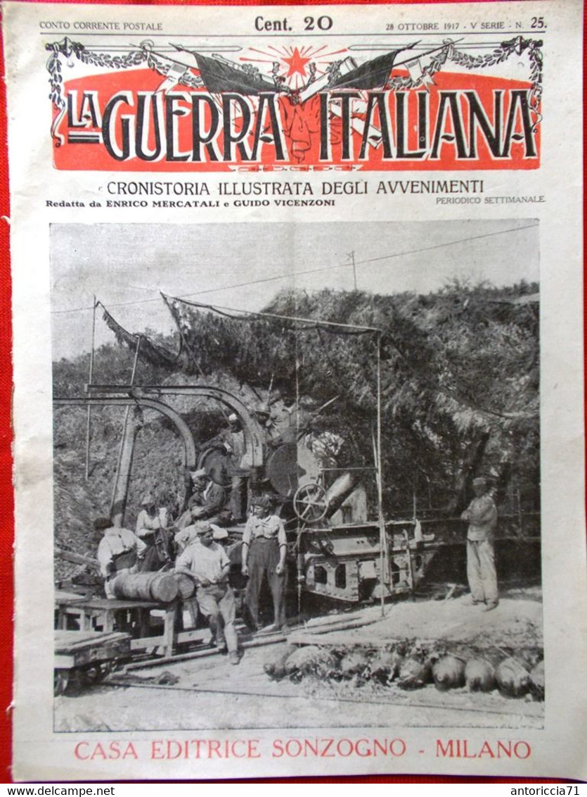 La Guerra Italiana 28 Ottobre 1917 WW1 Diario Guerra Navale Olivari Papa Giulia - Guerre 1914-18