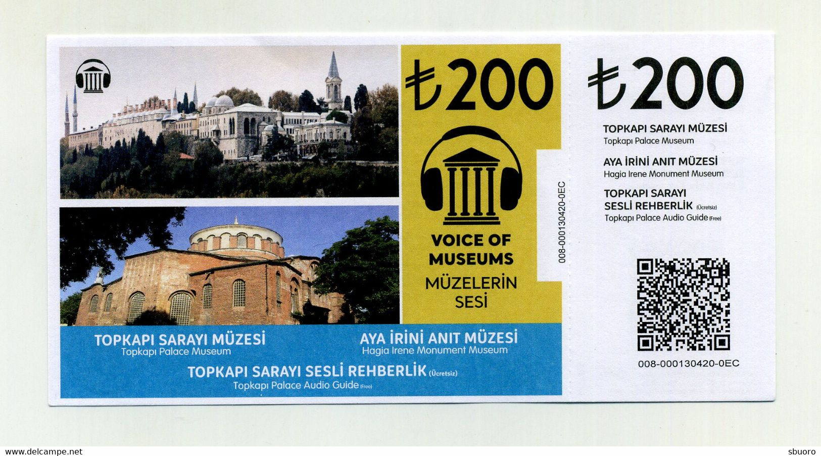 Palais De Topkapi Sans Accès Visite Du Harem. Istanbul 2021. Turquie Turkey Türkiye Türkei. Avec Talon, TBE - Eintrittskarten