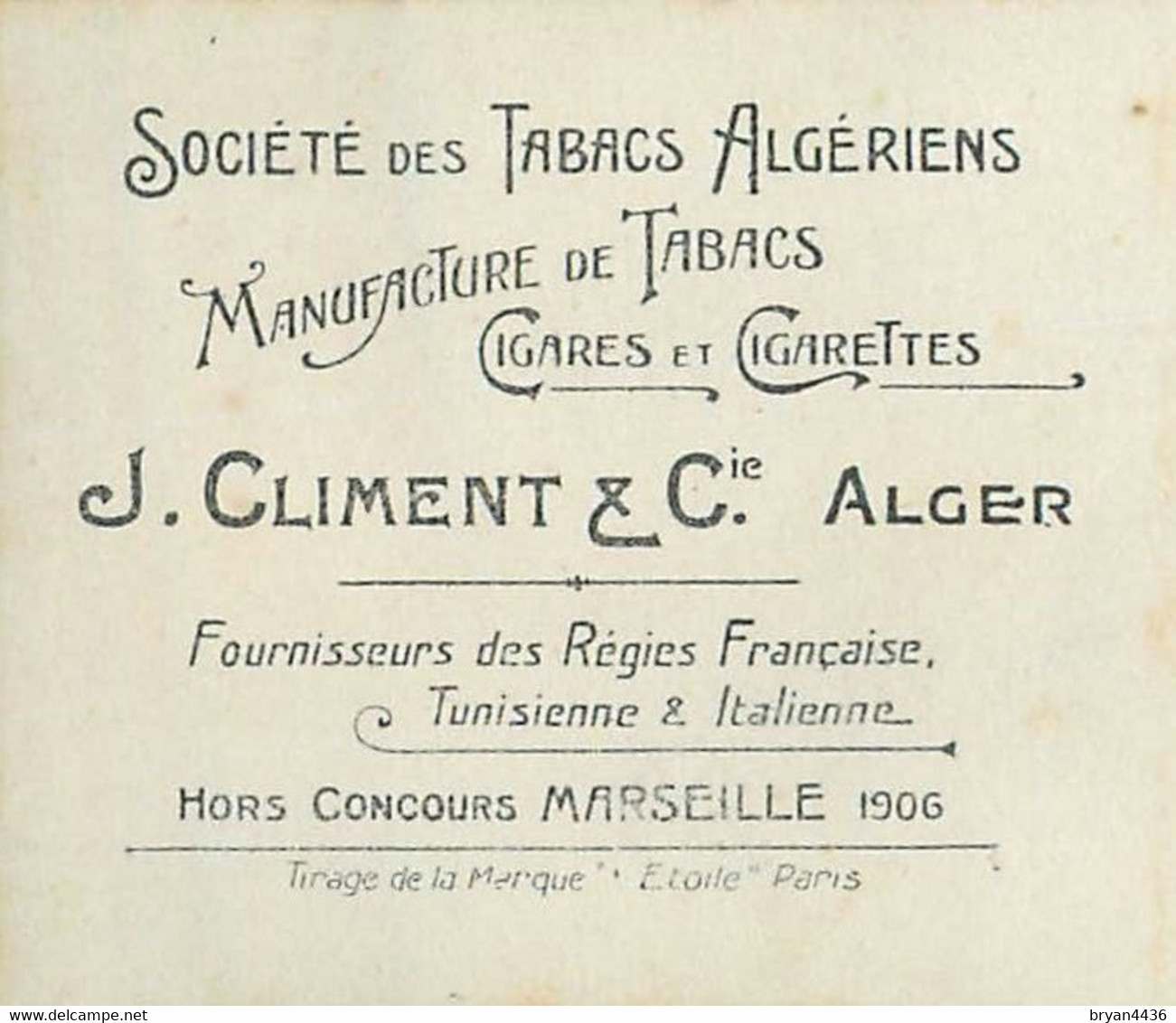 CARTE CIGARETTES CLIMENT  - JANE HETT - TRES BON ETAT - Climent