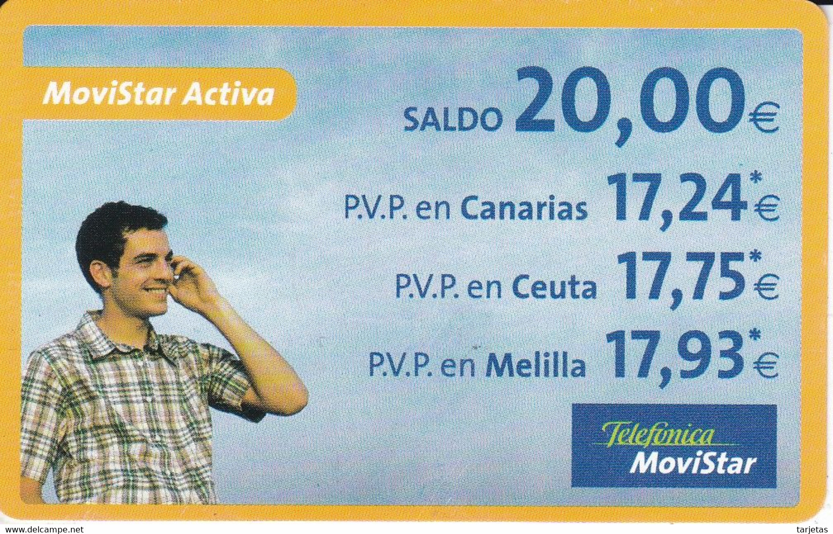 GSMAR-??? TARJETA RECARGA MOVISTAR ACTIVA 20 EUROS - Telefonica