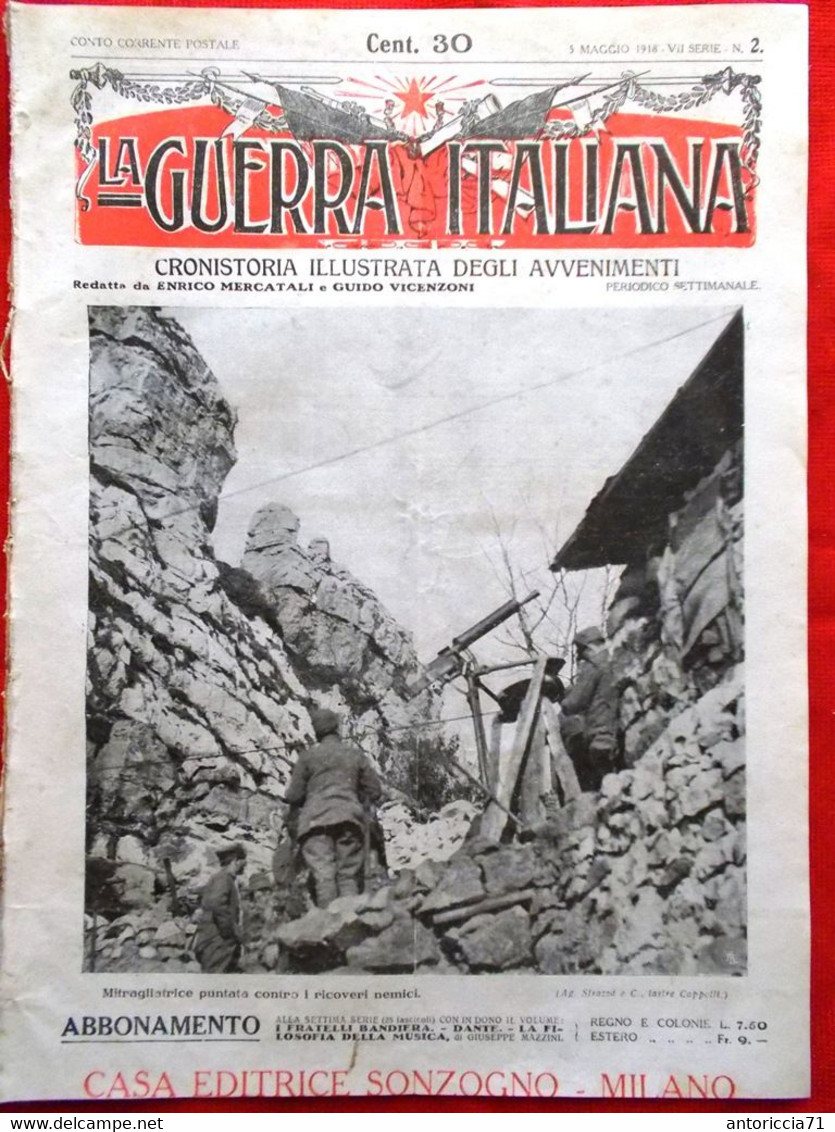 La Guerra Italiana 5 Maggio 1918 WW1 Pensuti Costanzi Polla Albania Brenta Piave - War 1914-18