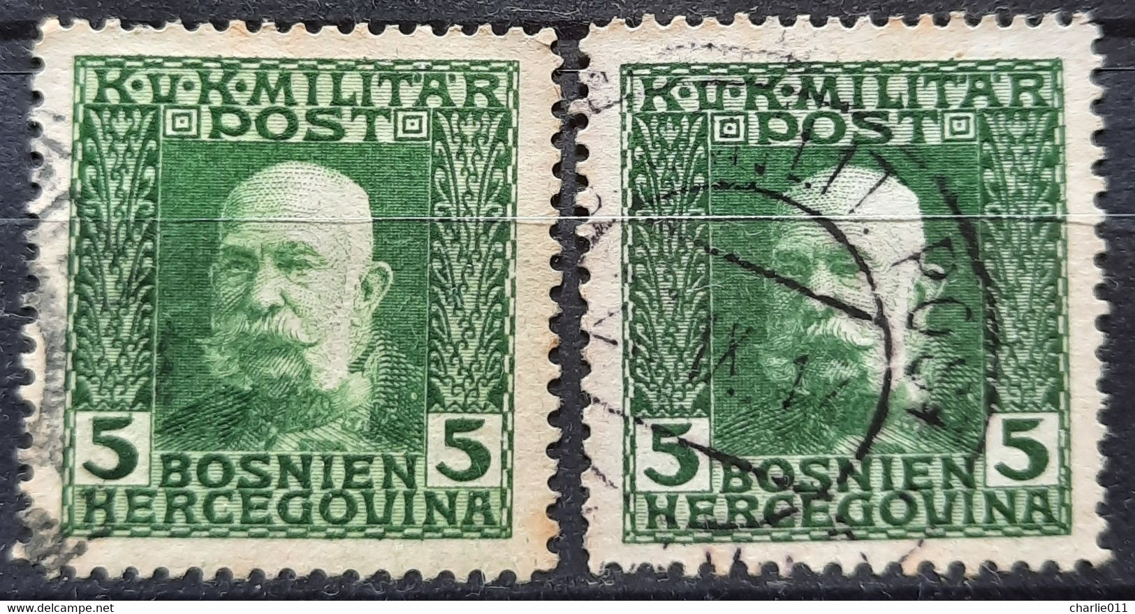 FRANZ JOSEPH-5 H-VARIATION-K.U.K.MILITAR POST-BOSNIA AND HERZEGOVINA-1912 - Bosnia Herzegovina