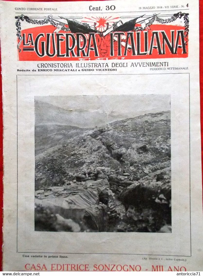 La Guerra Italiana 19 Maggio 1918 WW1 Val D'Assa Nicelli Croce Rossa Abbeville - Guerra 1914-18
