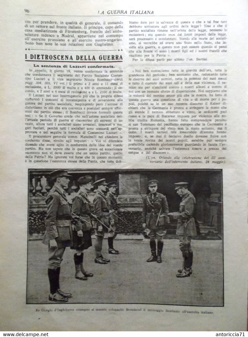 La Guerra Italiana 2 Giugno 1918 WW1 Monte Corno Baracca Cattaro Tubercolosi Ago - Guerra 1914-18