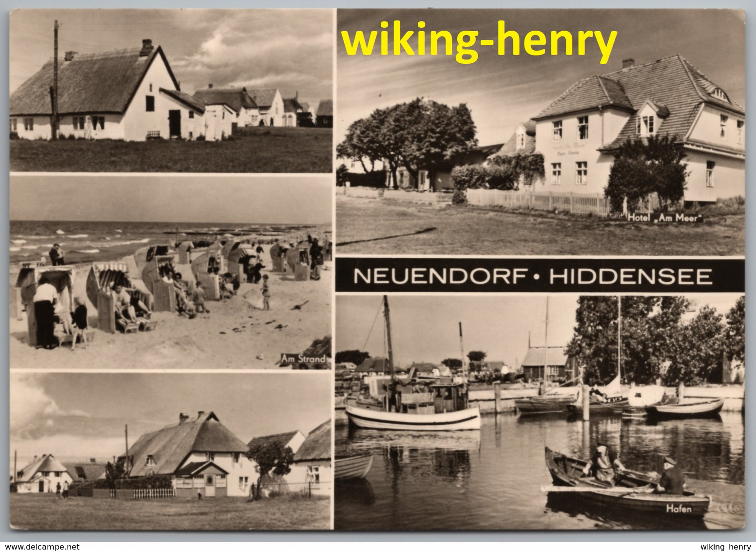 Hiddensee Neuendorf - S/w Mehrbildkarte 2 - Hiddensee