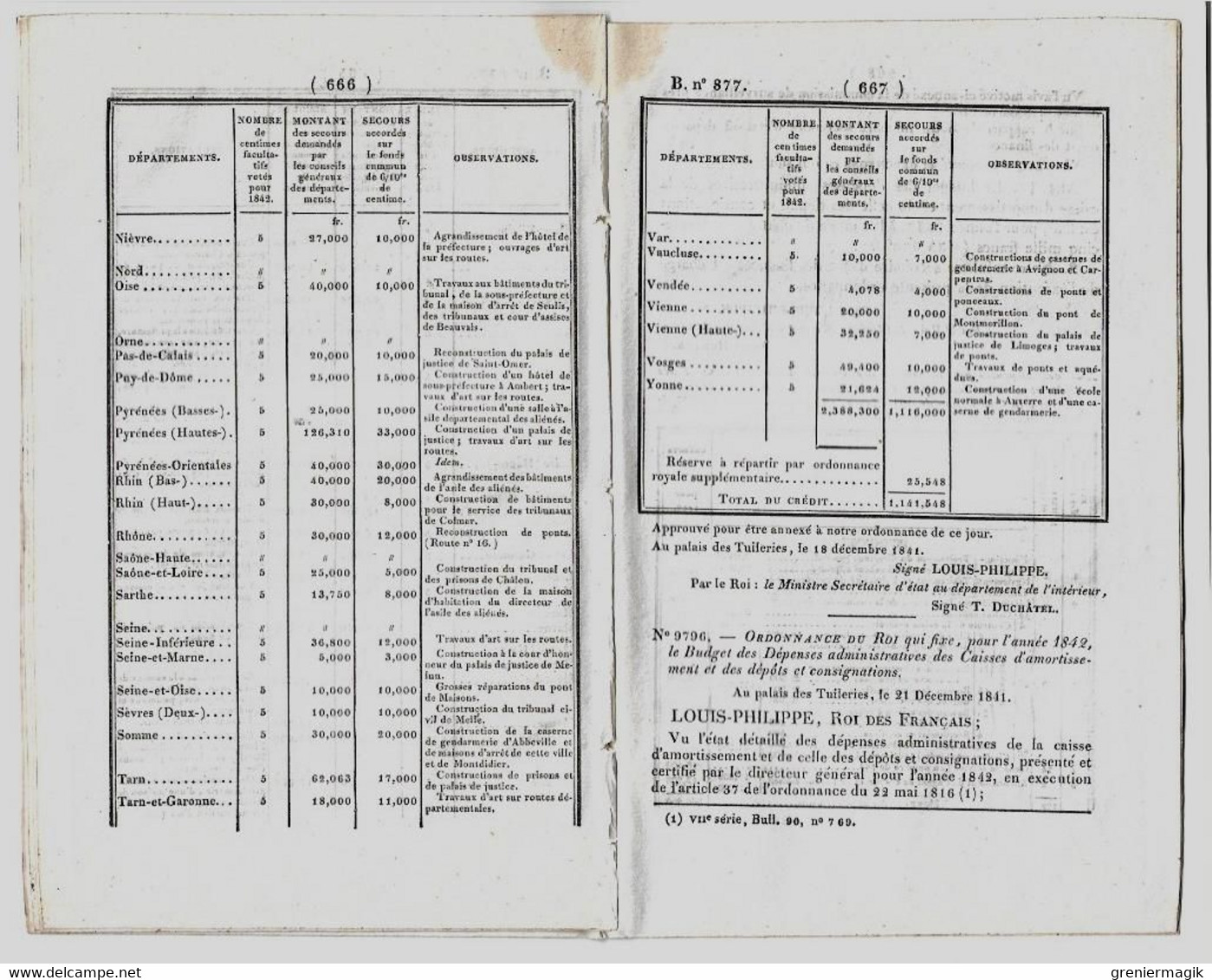 Bulletin des Lois 877 1842 Convention fermeture des Dardanelles et du Bosphore/Métropole de Cambrai/Prison Brest...