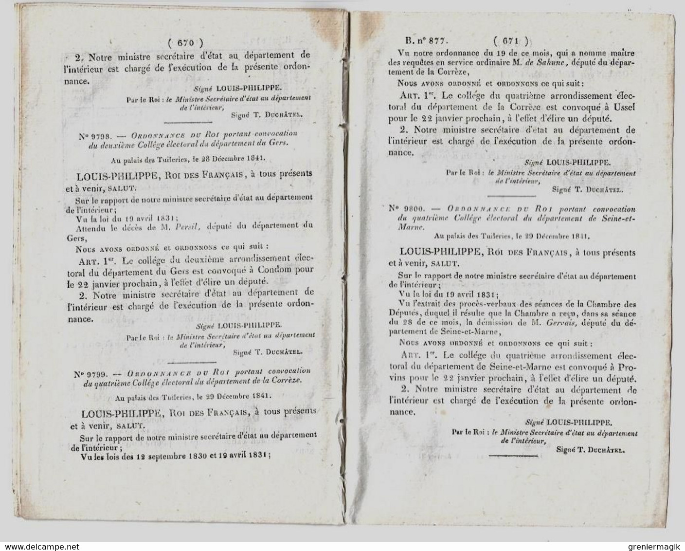 Bulletin des Lois 877 1842 Convention fermeture des Dardanelles et du Bosphore/Métropole de Cambrai/Prison Brest...