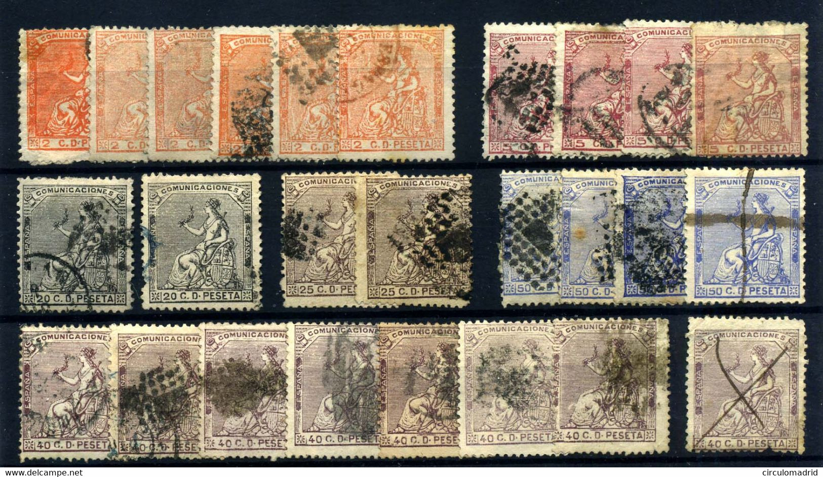 España Nº 131/2, 134/7. Año 1873 - Used Stamps