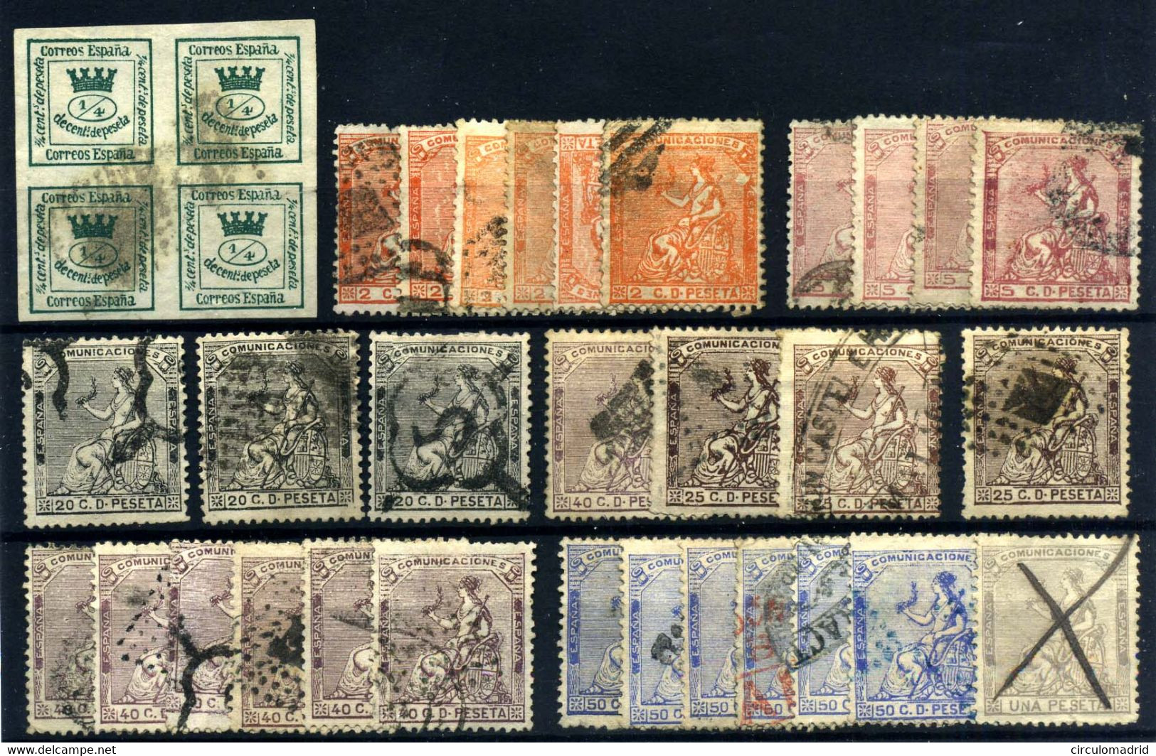 España Nº 130/2, 134/8. Año 1873 - Used Stamps