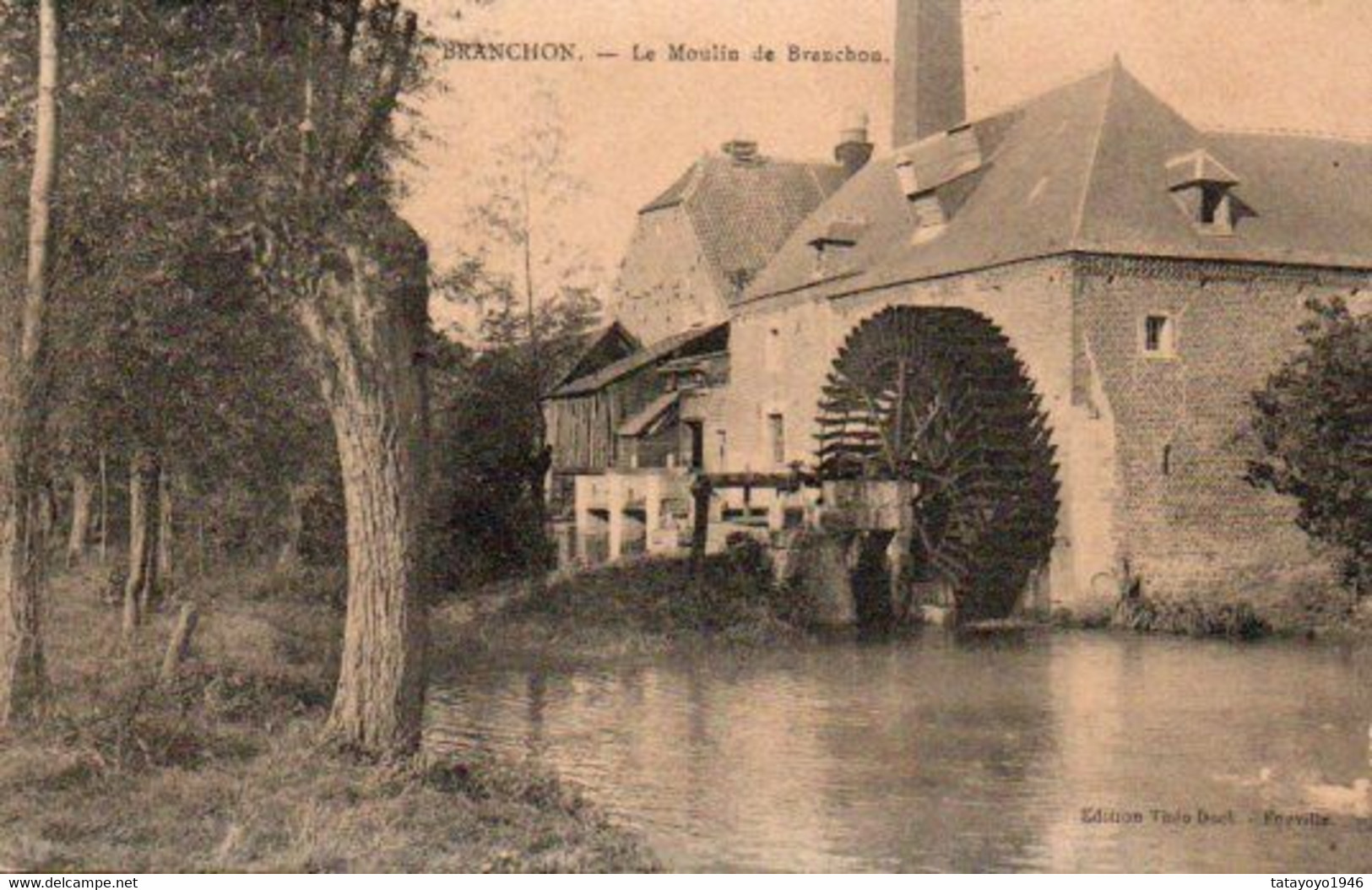 Branchon  Le Moulin De Branchon Voyagé En 1911 - Eghezee