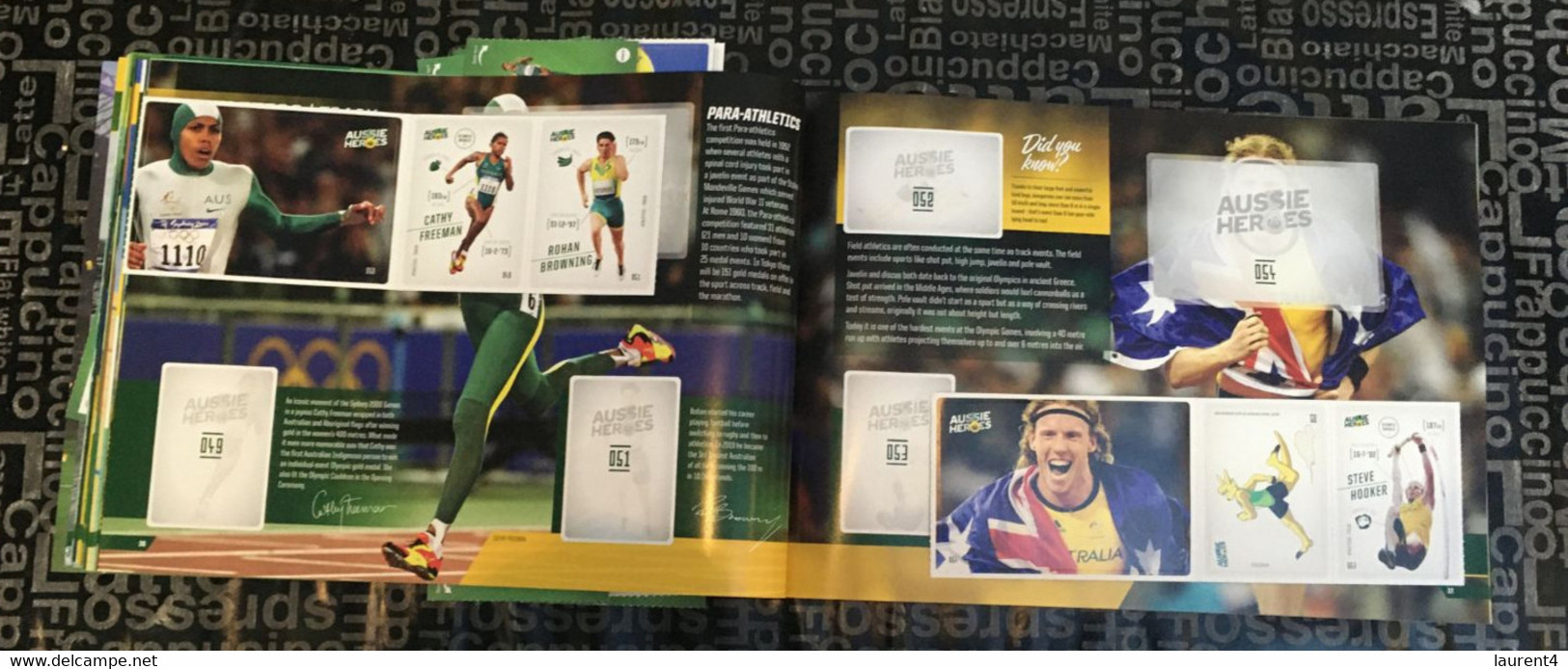 (ZZ 17) Olympic  - Australian Aussie Heroes - Book and stickers from Nº2 to Nº120 rowing - archery - badminton - golf +