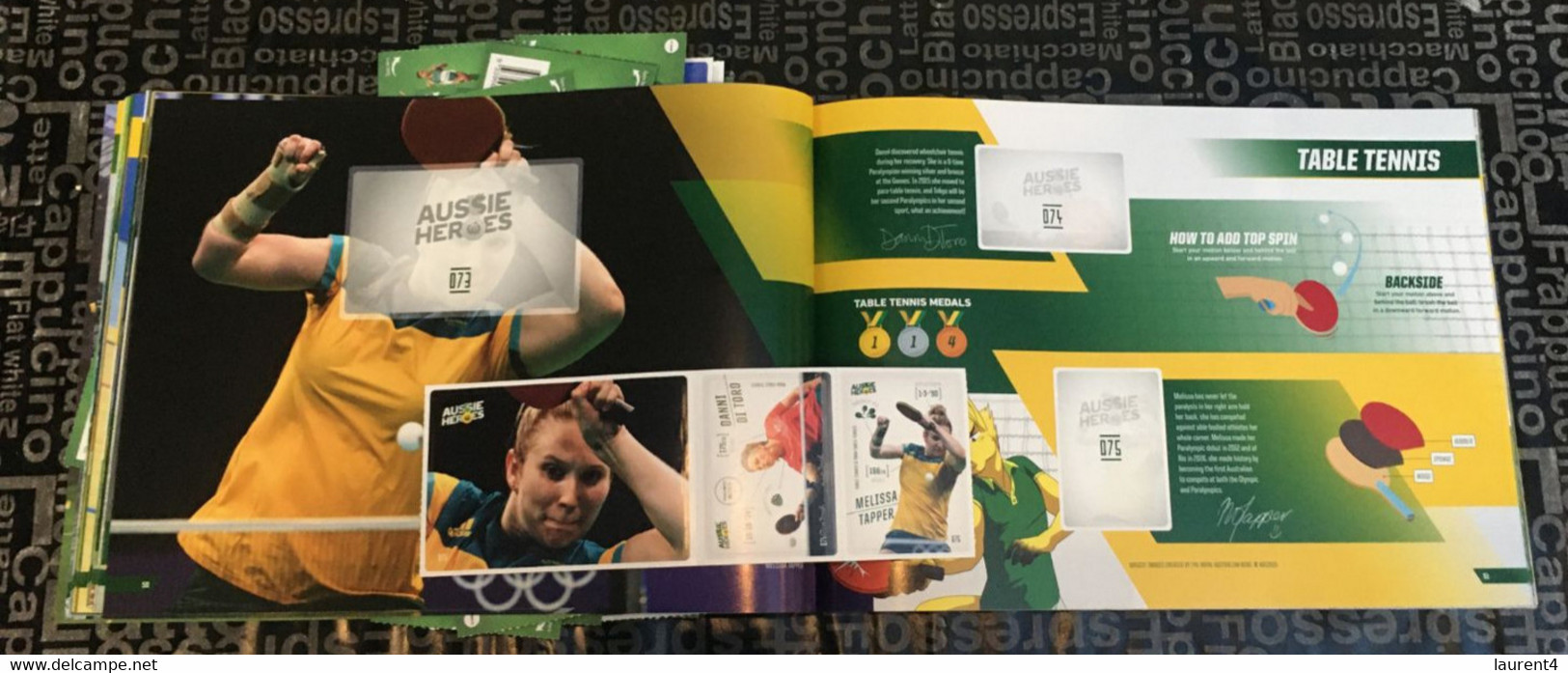 (ZZ 17) Olympic  - Australian Aussie Heroes - Book and stickers from Nº2 to Nº120 rowing - archery - badminton - golf +