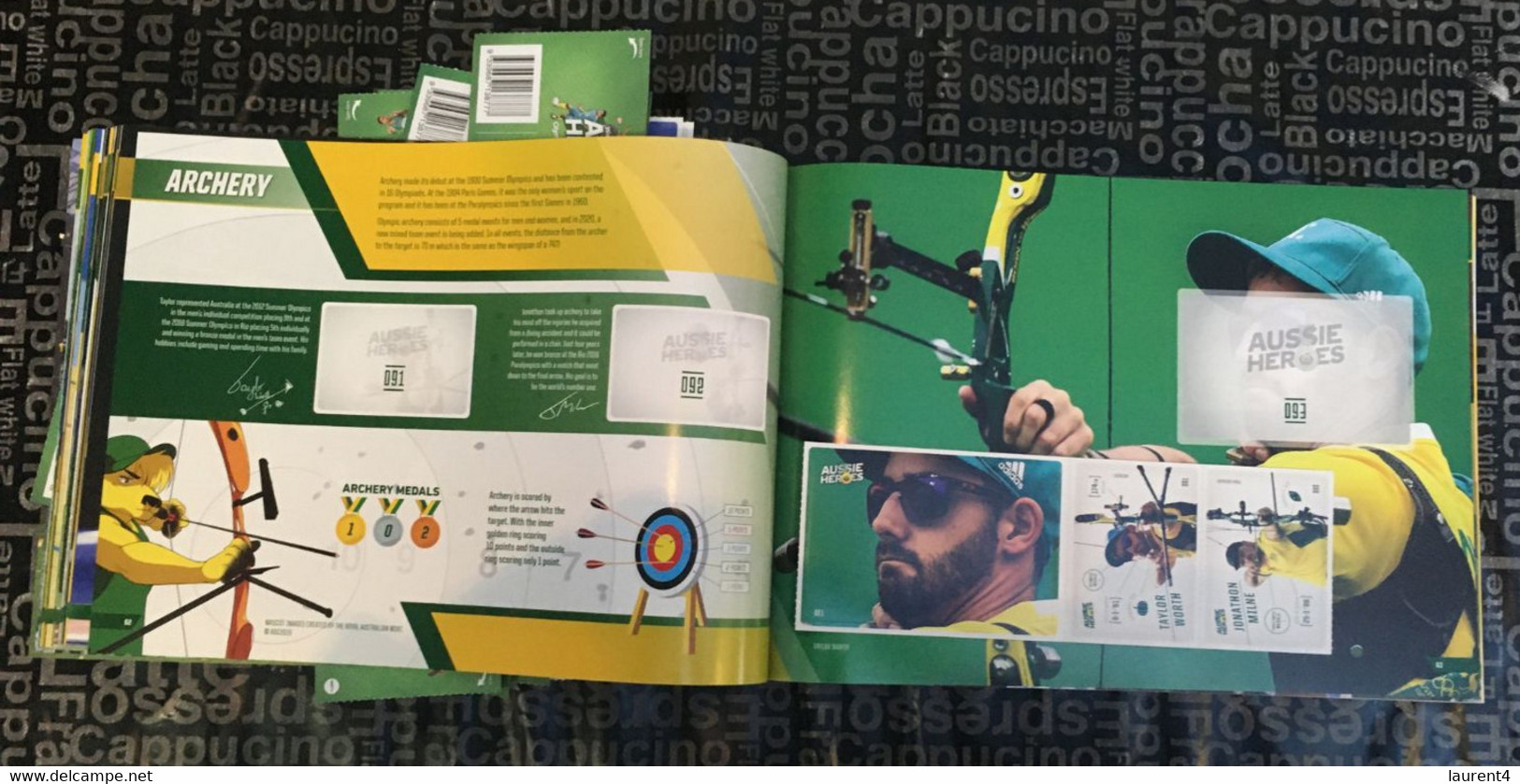 (ZZ 17) Olympic  - Australian Aussie Heroes - Book and stickers from Nº2 to Nº120 rowing - archery - badminton - golf +