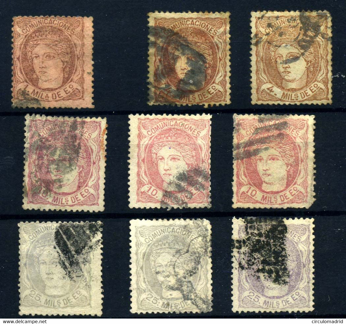 España Nº 102, 104/6 Año 1870 - Used Stamps