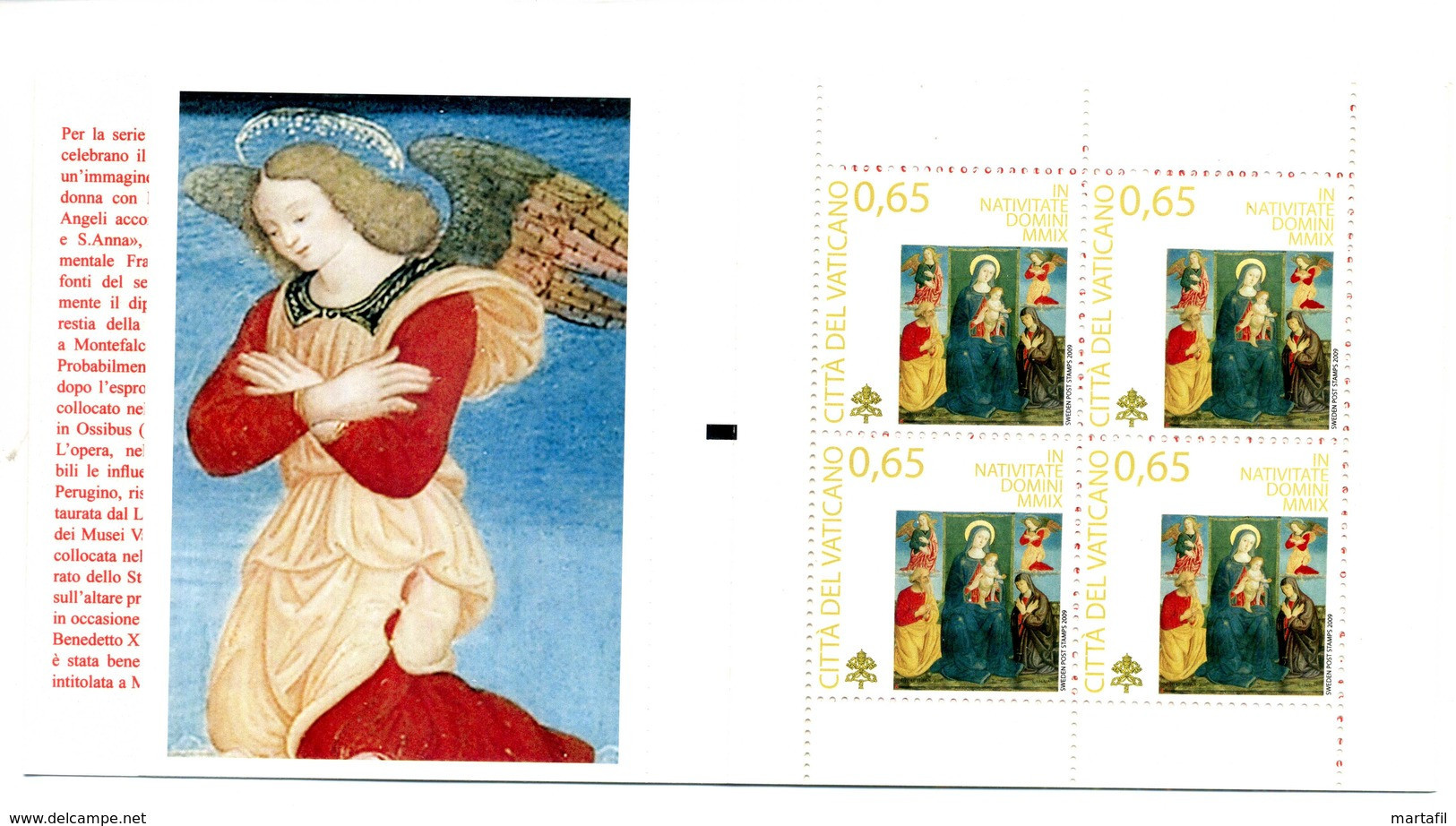 2009 VATICANO L17B MNH ** Angelo Di Destra (arancione) - Booklets