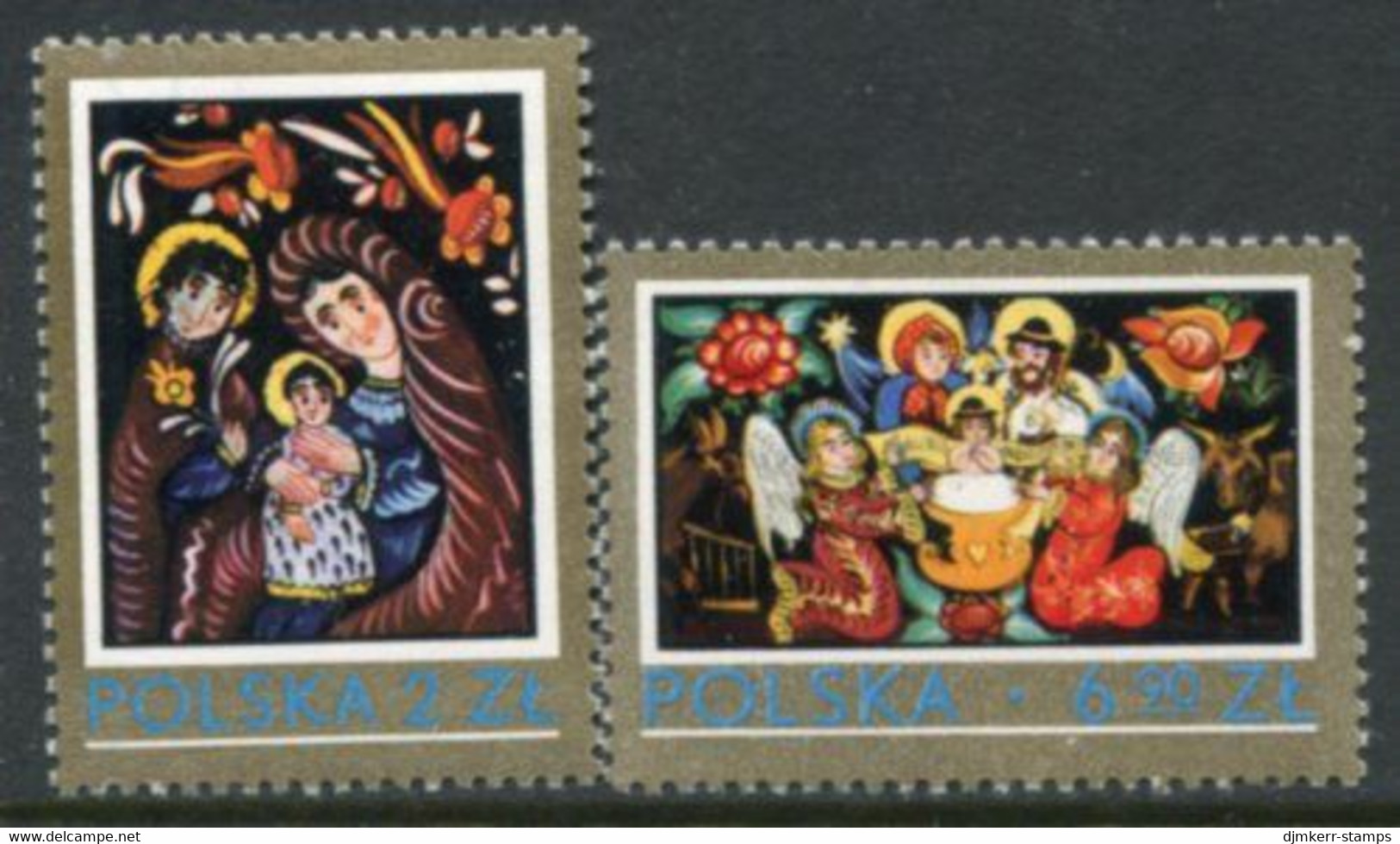 POLAND 1979 Christmas: Painted Glass MNH / **.  Michel 2657-58 - Unused Stamps