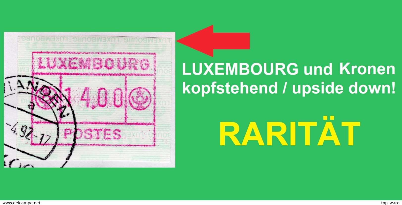 Luxemburg Luxembourg Timbres ATM 2 Kleines Postes * ERROR Kopfstehendes Papier 14 Fr. Brief Nach D. Frama Distributeurs - Automatenmarken