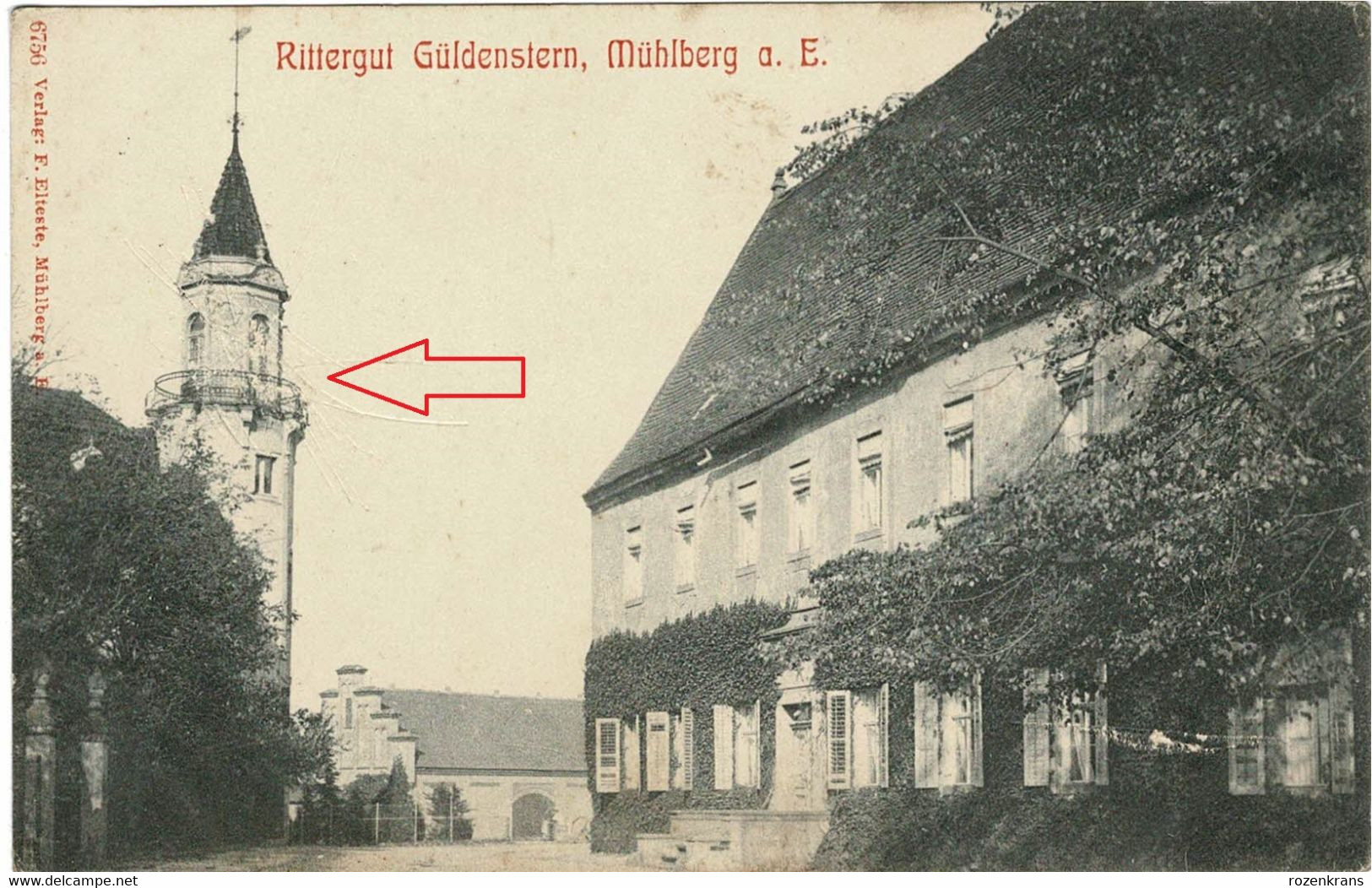 AK Mühlberg Elbe Partie Am Rittergut Kloster Güldenstern Brandenburg Muehlberg Deutschland Verlag F. Elteste - Mühlberg