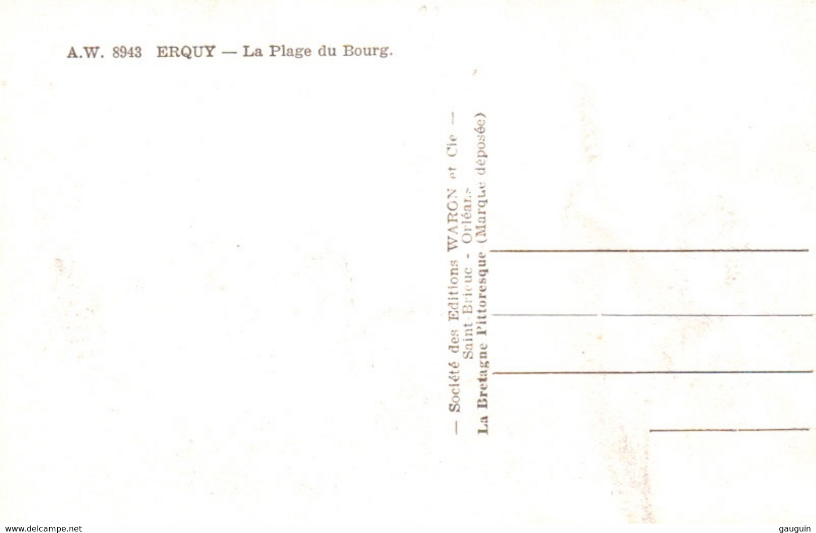 CPA - ERQUY - La Plage ... (bateau De Pêche Sloop "Ste Jeanne") - Edition Waron (trace Pli) - Erquy