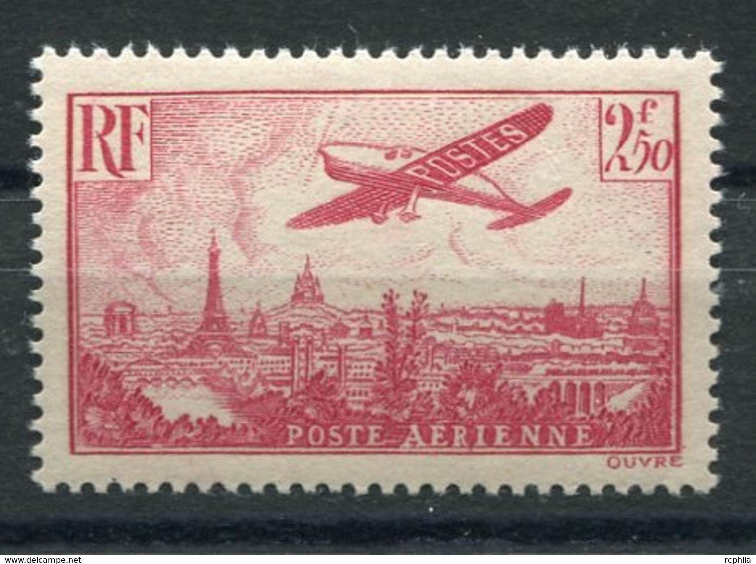 RC 21201 FRANCE COTE 30€ PA N° 11 AVION SURVOLANT PARIS NEUF ** MNH MAIS PETITE ADHERENCE AU VERSO B / TB - 1927-1959 Mint/hinged