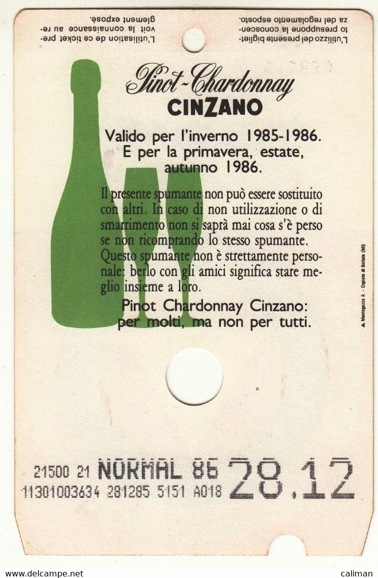 SKIPASS TESSERA GIORNALIERA SAUZE D'OULX SESTRIERES 1986 - Eintrittskarten