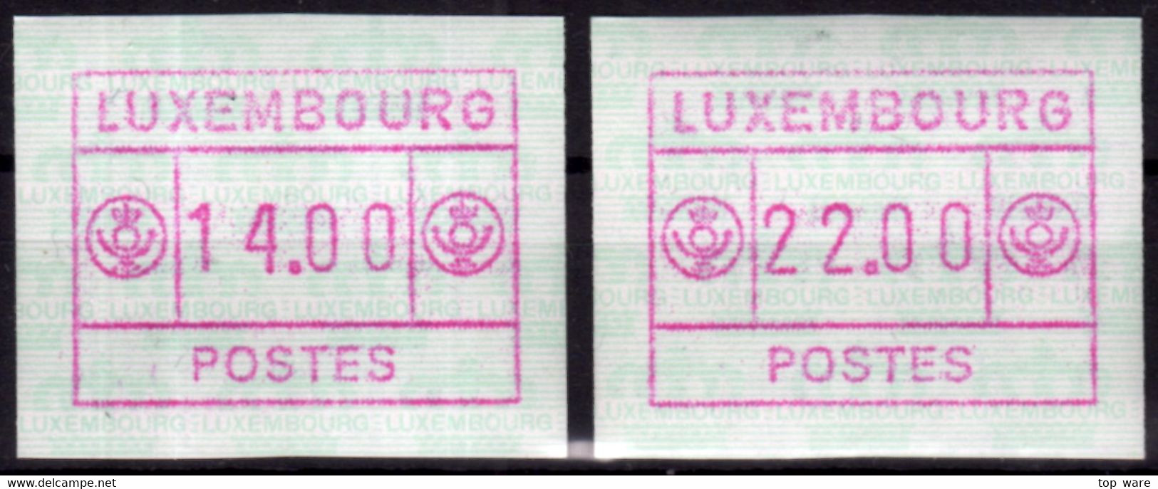 Luxemburg Luxembourg Timbres ATM 2 Kleines Postes * Weisslicher Gummi Satz S1 14/22 ** Frama Etiquetas Automatenmarken - Automatenmarken