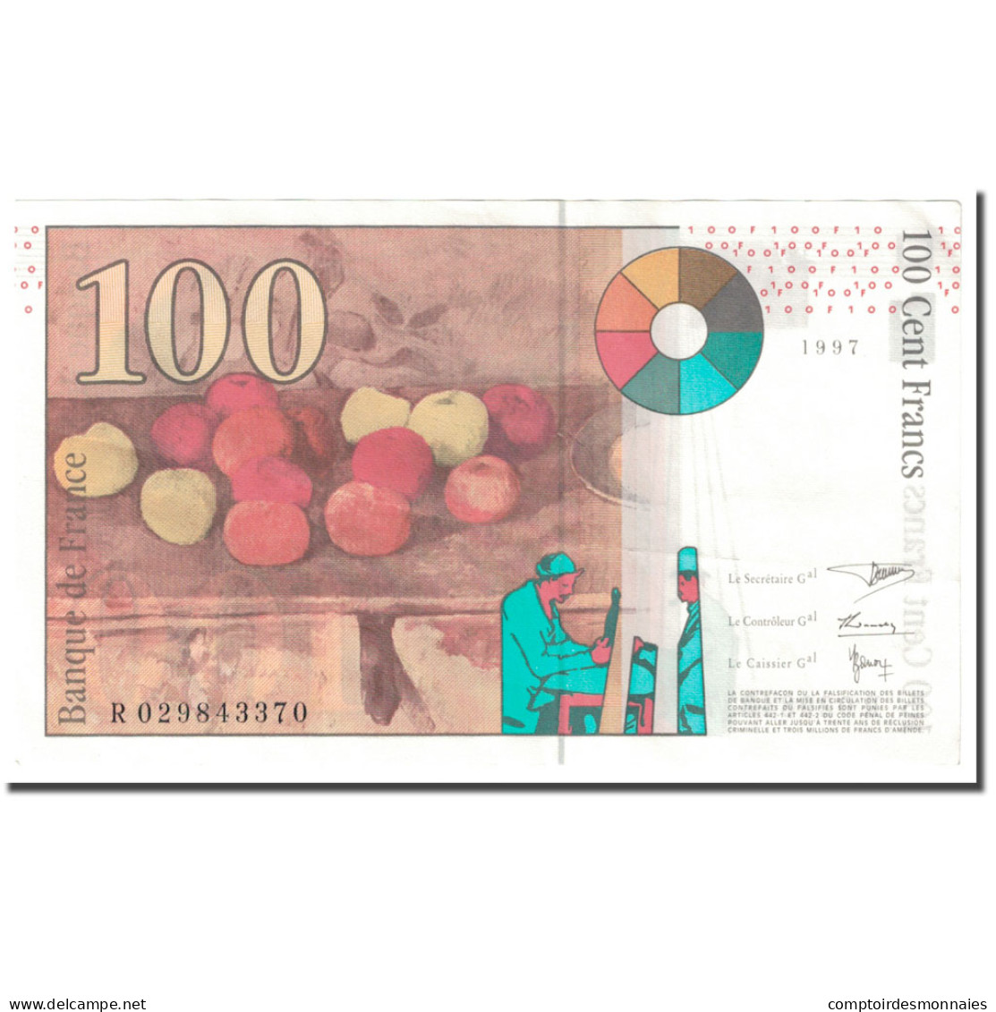 France, 100 Francs, Cézanne, 1997, SUP, Fayette:F74.01, KM:158a - 100 F 1997-1998 ''Cézanne''