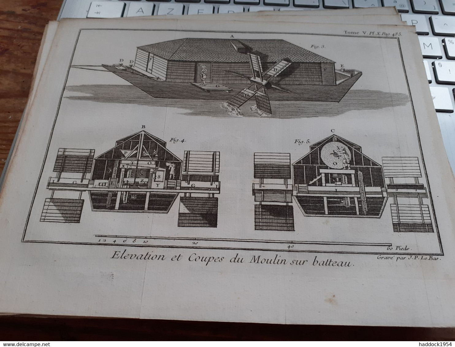 9 Gravures Techiques Sur Les Moulins J.P. LE BAS - Machines