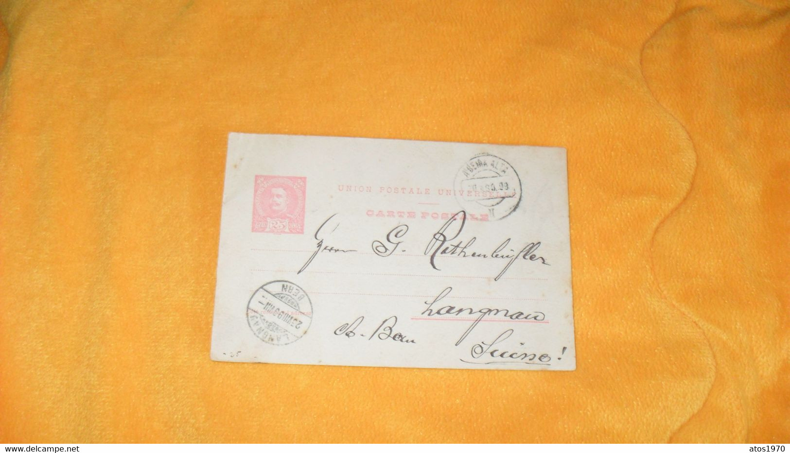 CARTE ANCIENNE UNION POSTALE UNIVERSELLE PORTUGAL DE 1899 ?../ CACHETS A BEIRA ALTA PORTUGAL POUR LANGNAU SUISSE..+ TIMB - Autres & Non Classés