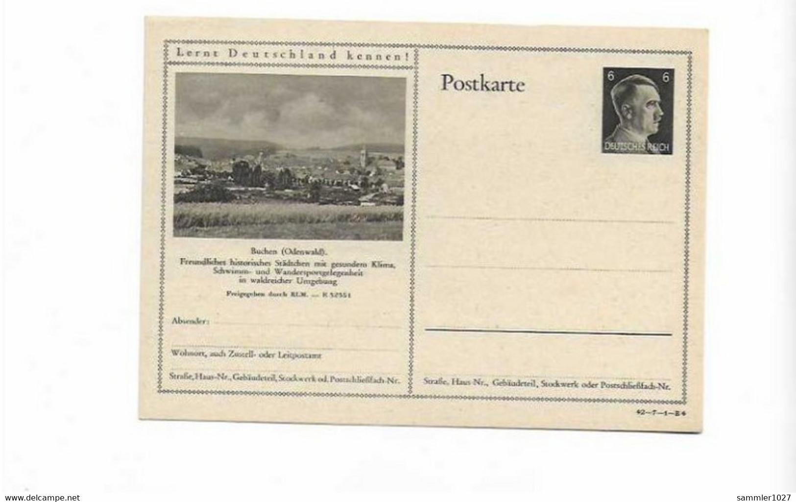 Bildpostkarte Buchen 1942 - Brieven En Documenten