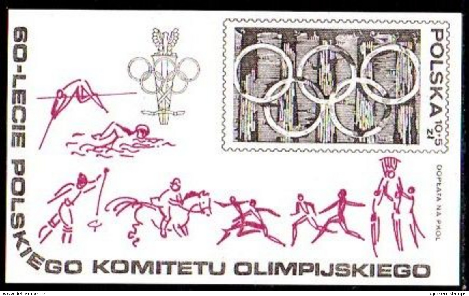 POLAND 1979 Polish Olympic Committee Block MNH / **.  Michel Block 74 - Unused Stamps