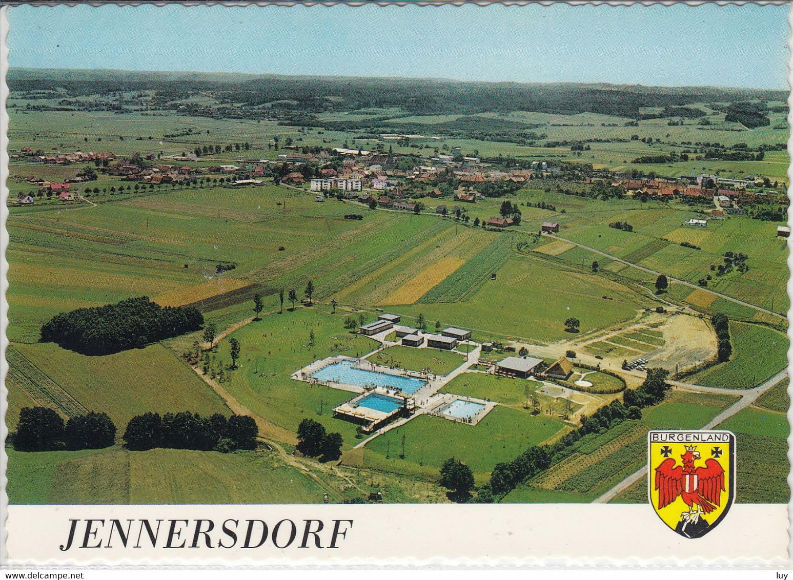 JENNERSDORF - Panorama, Fliegeraufnahme, Luftbild, Freibad, Erholungszentrum - Jennersdorf