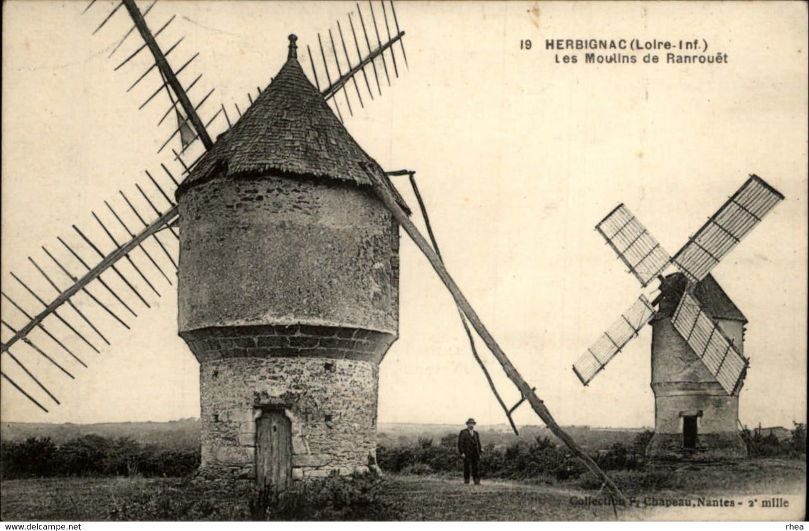 44 - HERBIGNAC - Moulins De Ranrouët - Moulin à Vent - éditeur Chapeau En Photo - Herbignac