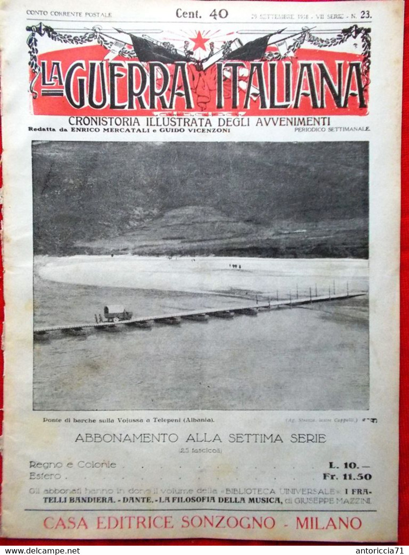 La Guerra Italiana 29 Settembre 1918 WW1 Argirocastro Discorso D'Annunzio Sauro - Guerre 1914-18