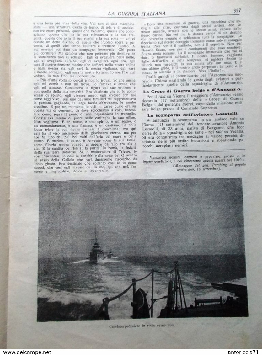 La Guerra Italiana 29 Settembre 1918 WW1 Argirocastro Discorso D'Annunzio Sauro - Guerre 1914-18