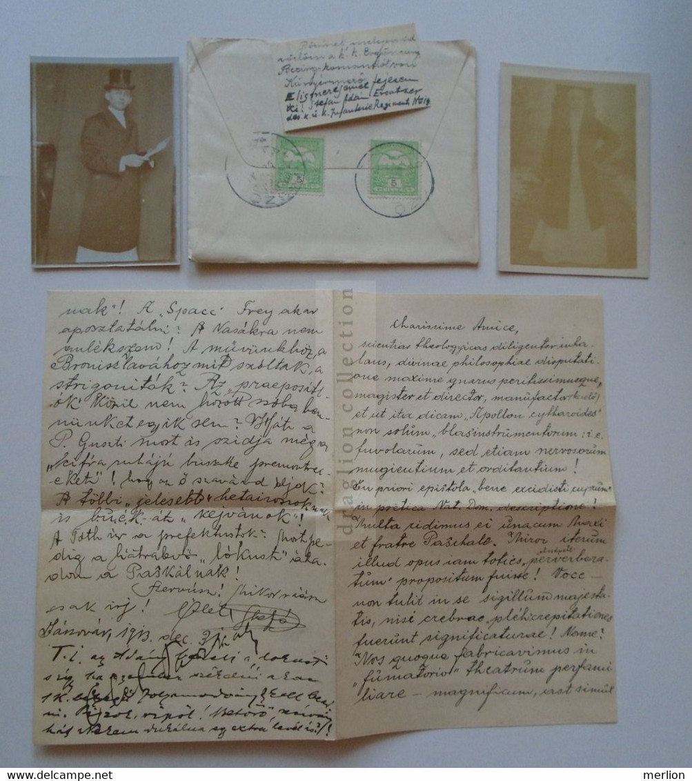 D182989  Hungary  Slovakia  Cover  JÁSZÓ  Jászóvár / Jasov 1913 Sent To Esztergom -Árvai József  With Photos And  Letter - Covers & Documents