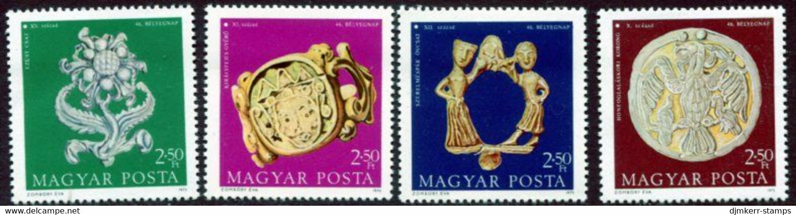 HUNGARY 1973 Stamp Day: Jewellery  MNH / **.  Michel 2898-901 - Ongebruikt