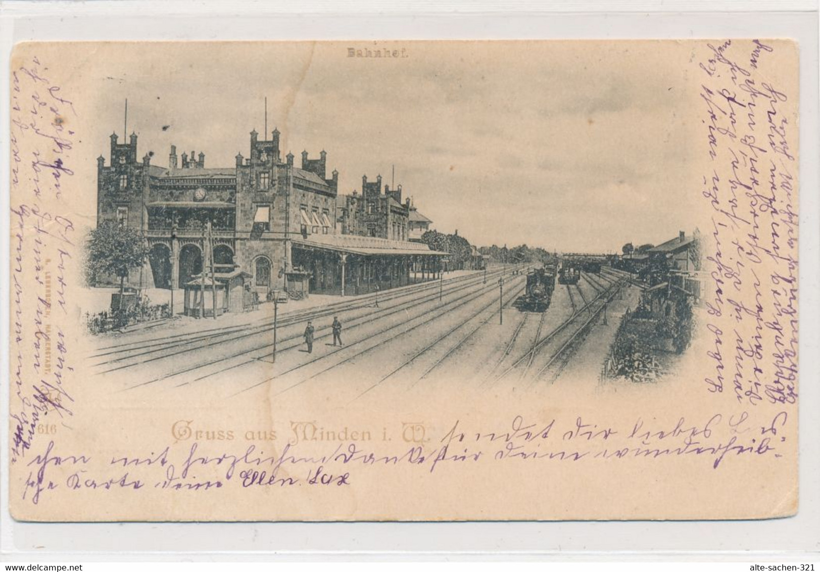 AK 1898 Preußischer Staatsbahnhof Bahnhof Minden Weser - Minden