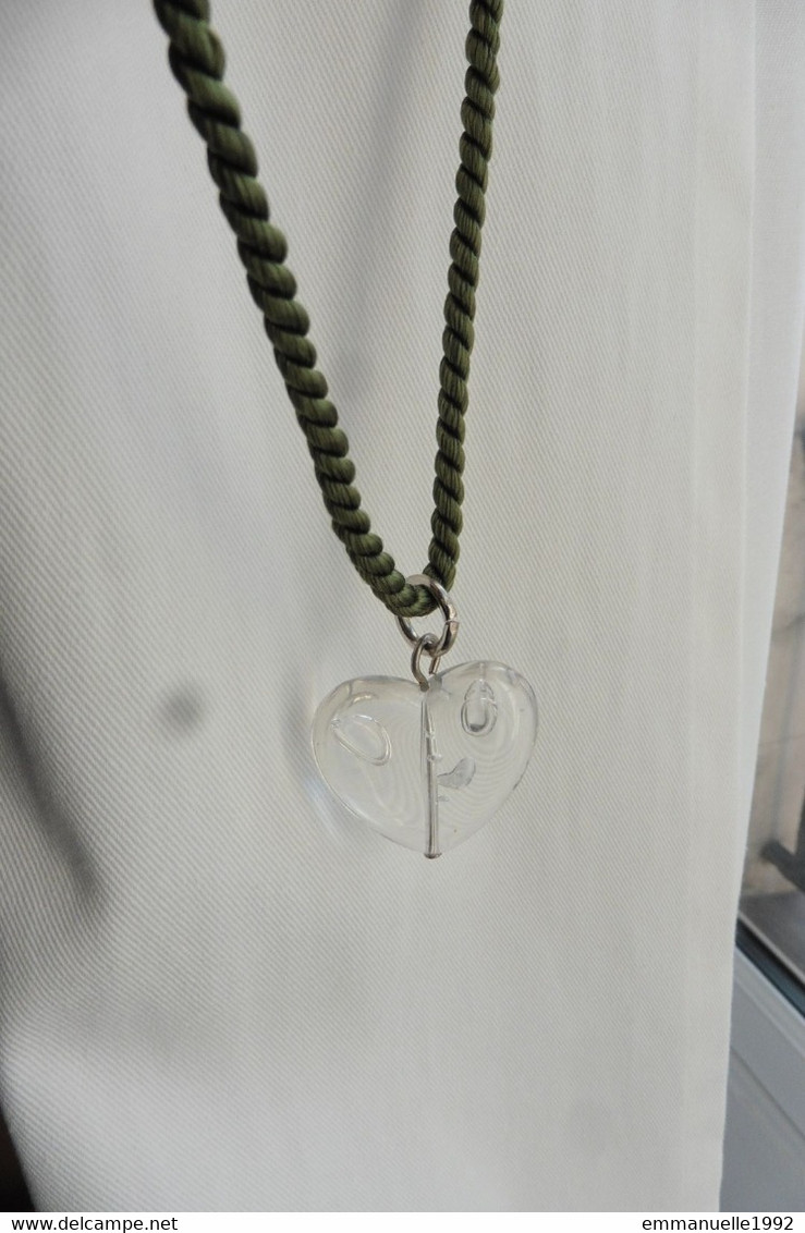 Neuf - Collier Pendentif Coeur Sur Cordon Vert Dirndl Autriche Bavière Tyrol Oktoberfest Suisse - Colliers/Chaînes