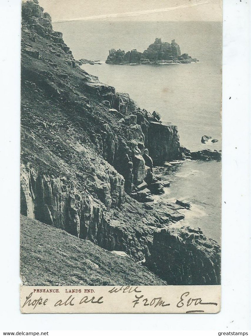 Postcard  Cornwall Penzanze Lands End Posted 1904 - Land's End