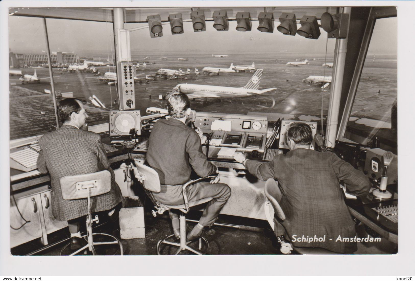 Vintage Rppc KLM K.L.M Royal Dutch Airlines Fleet Seen From Control Tower @ Schiphol Amsterdam Airport - 1919-1938: Entre Guerres