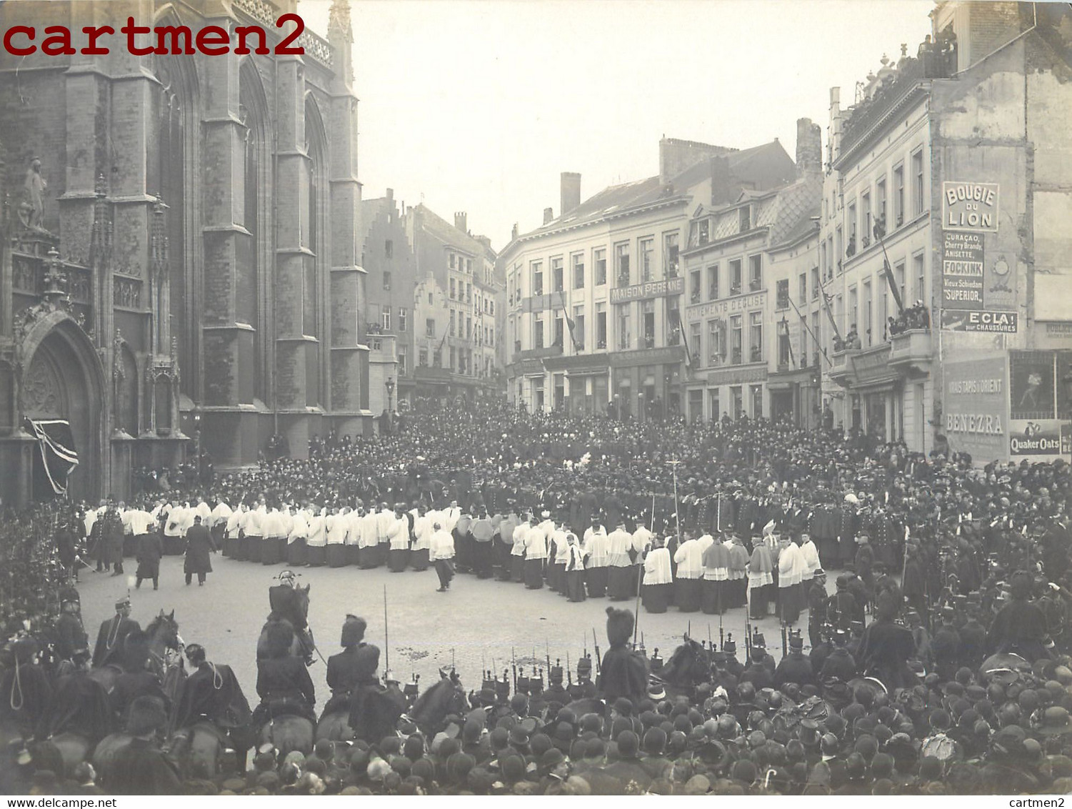 PHOTOGRAPHIE ANCIENNE : BRUXELLES FUNERAILLES DU ROI LEOPOLD II A SAINTE-GUDULE BELGIQUE ENTERREMENT RELIGION - Feesten En Evenementen