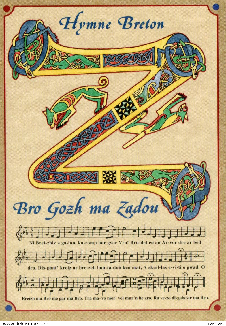 CPM - R - BRETAGNE - SERIE DE 6 CARTES BREIZH - B R E I Z H - HYMNE BRETON - BRO GOZ MA ZADOU - Bretagne