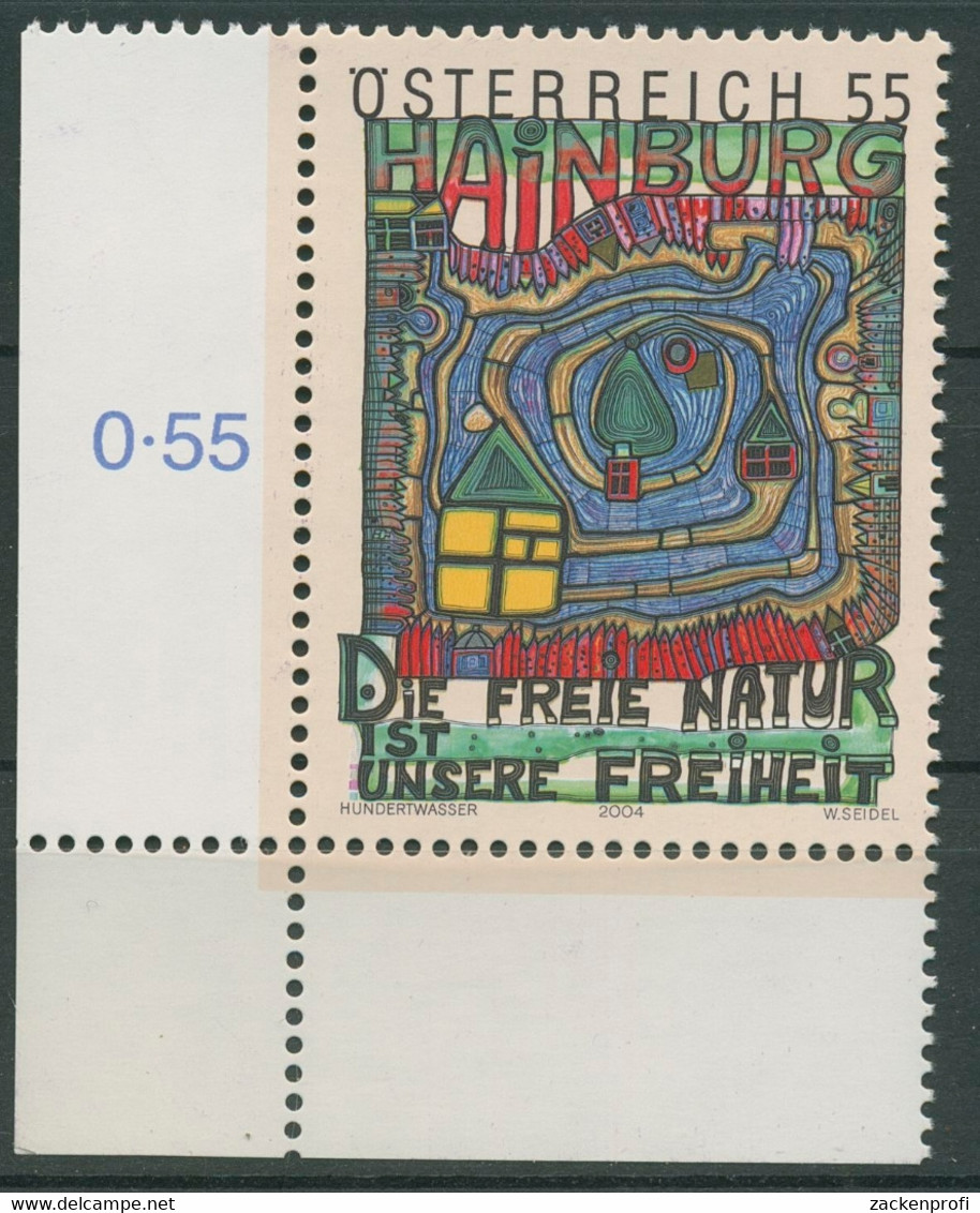 Österreich 2004 Donau-Auen Gemälde F. Hundertwasser 2502 Ecke Postfrisch - Unused Stamps