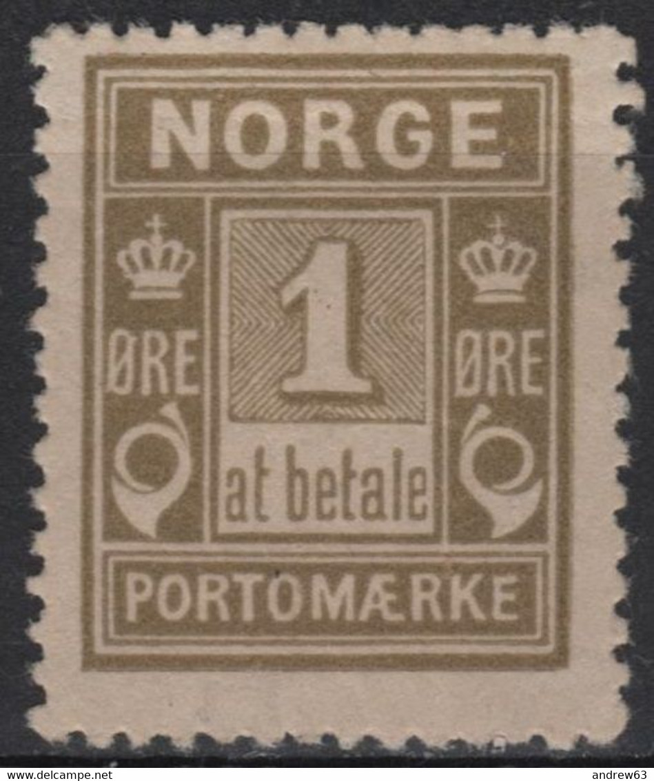 NORVEGIA - Norge - Norwegen - Norway - 1889 - Postage Due 'At Betale' - Yvert T1 - MLH - New - Nuevos
