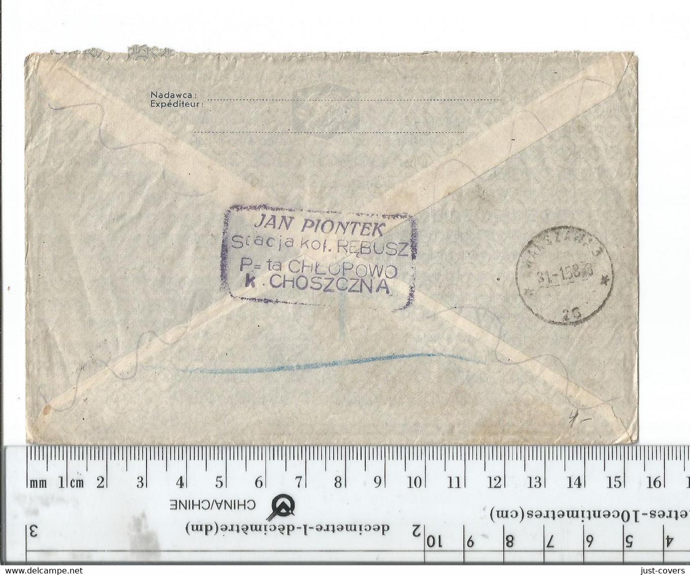 Poland Rębusz Registered To London Kensal Green UK Jan 31 1958.....(Box 8) - Airplanes