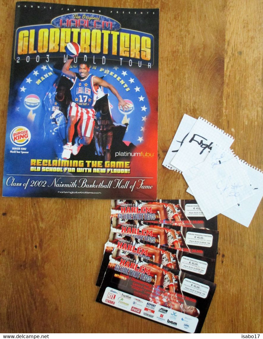 HARLEM GLOBETROTTERS Album 2003 Luxemburg Mit Autogramm Und Eintrittskarten - Bekleidung, Souvenirs Und Sonstige